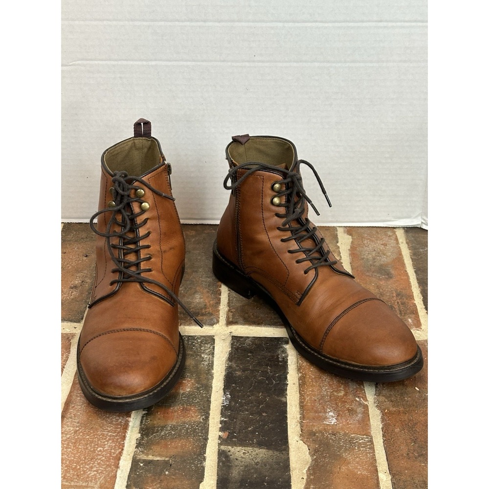 Aston Grey Mens Chukka Leather Boot Size 10.5 Brown Lace Up Ankle Boots‎